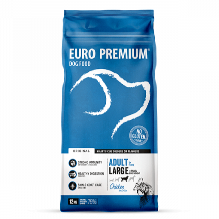 Europremium large adult chicken & rice 12kg - Pip & Pepper by Dierenspeciaalzaak Huysmans