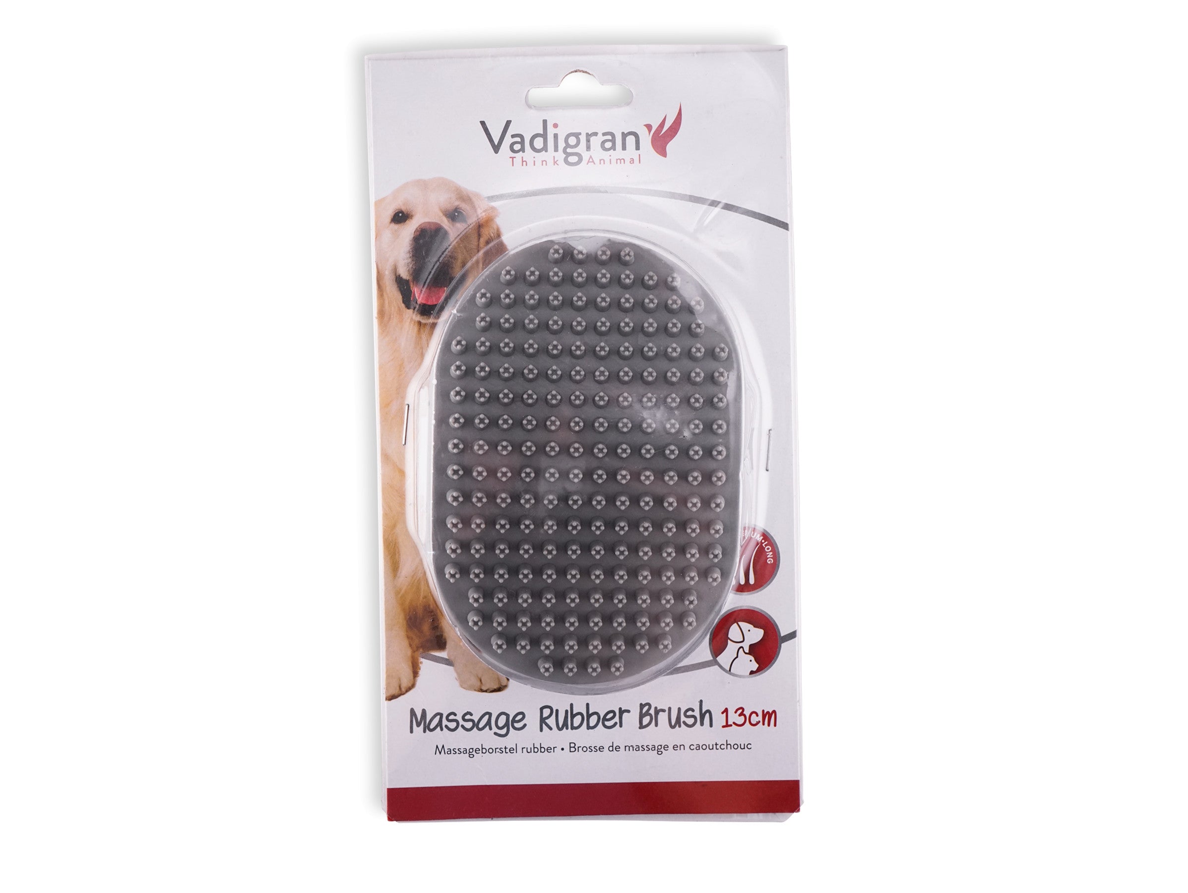 Massageborstel rubber 13cm - Pip & Pepper by Dierenspeciaalzaak Huysmans