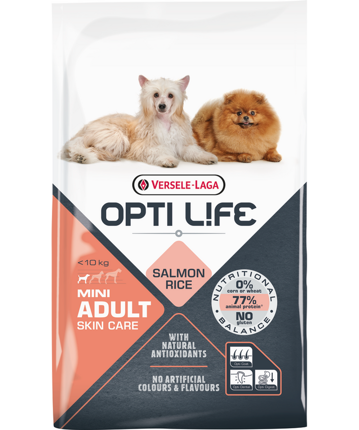 Opti Life adult skin care mini 2.5kg - Pip & Pepper by Dierenspeciaalzaak Huysmans