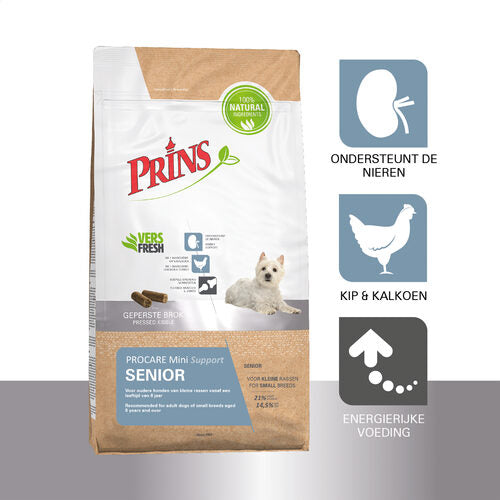 Prins ProCare mini senior support 3kg - Pip & Pepper by Dierenspeciaalzaak Huysmans