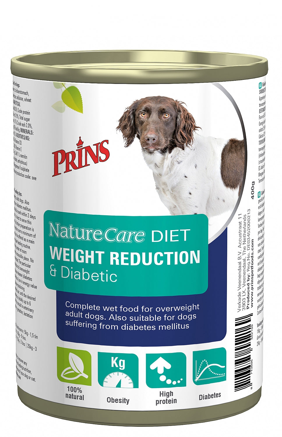 Prins NC dieet weight reduction & diabetic natvoer 400g - Pip & Pepper by Dierenspeciaalzaak Huysmans