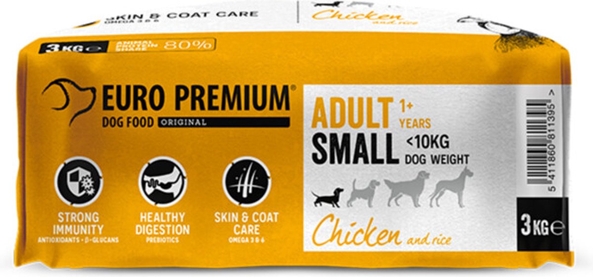 Europremium small adult chicken & rice - Pip & Pepper by Dierenspeciaalzaak Huysmans