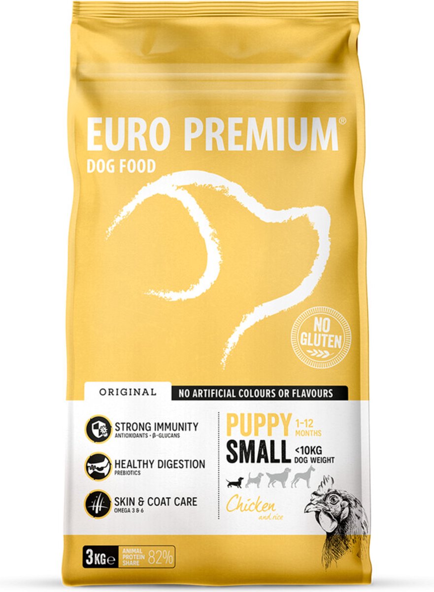 Europremium small puppy chicken & rice 3kg - Pip & Pepper by Dierenspeciaalzaak Huysmans