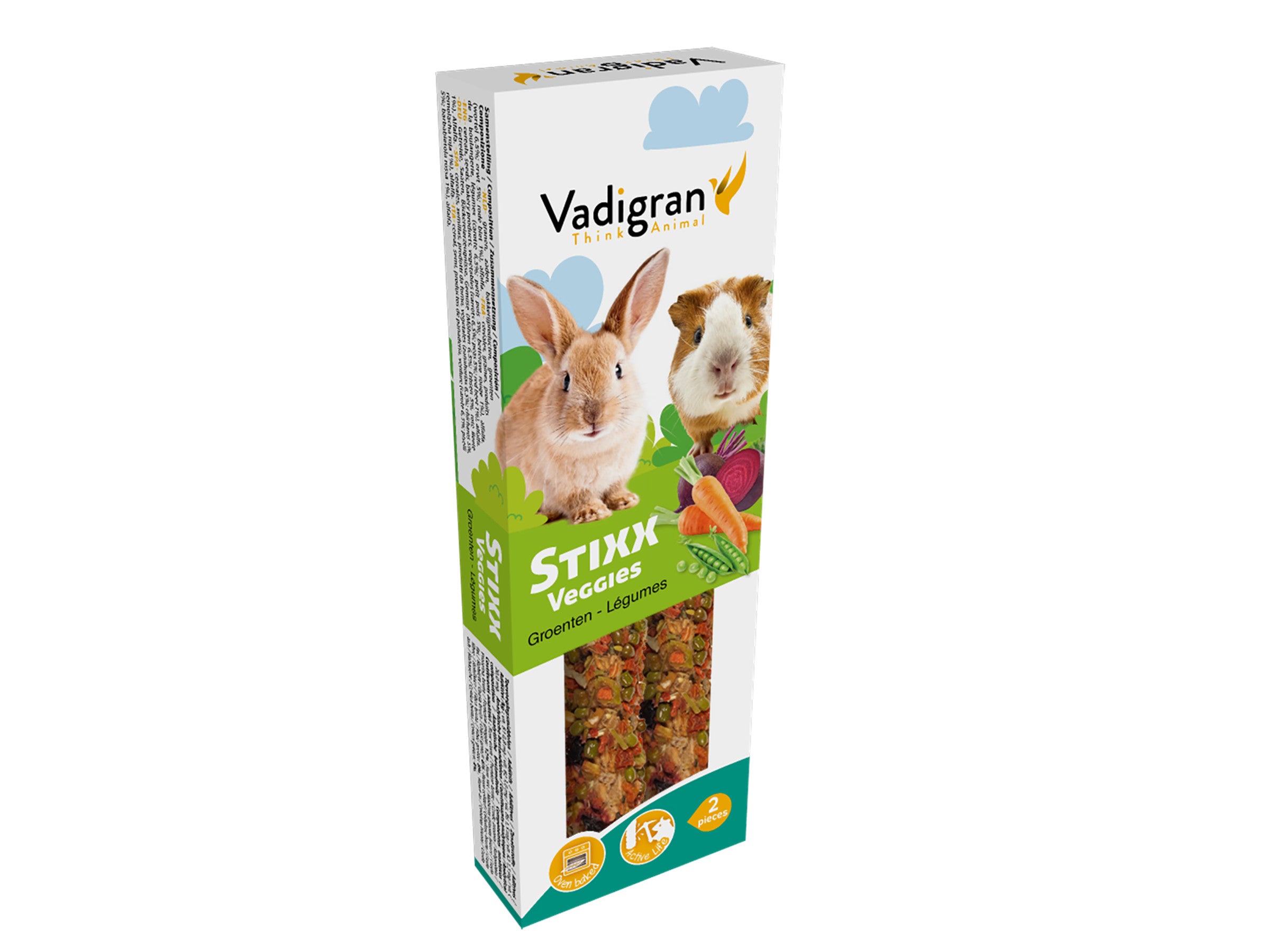 Snack Stixx konijn&cavia veggies 2st - Pip & Pepper by Dierenspeciaalzaak Huysmans