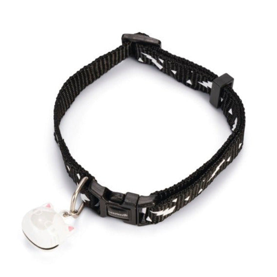 Nylon halsband thunder zwart met bel - Pip & Pepper by Dierenspeciaalzaak Huysmans