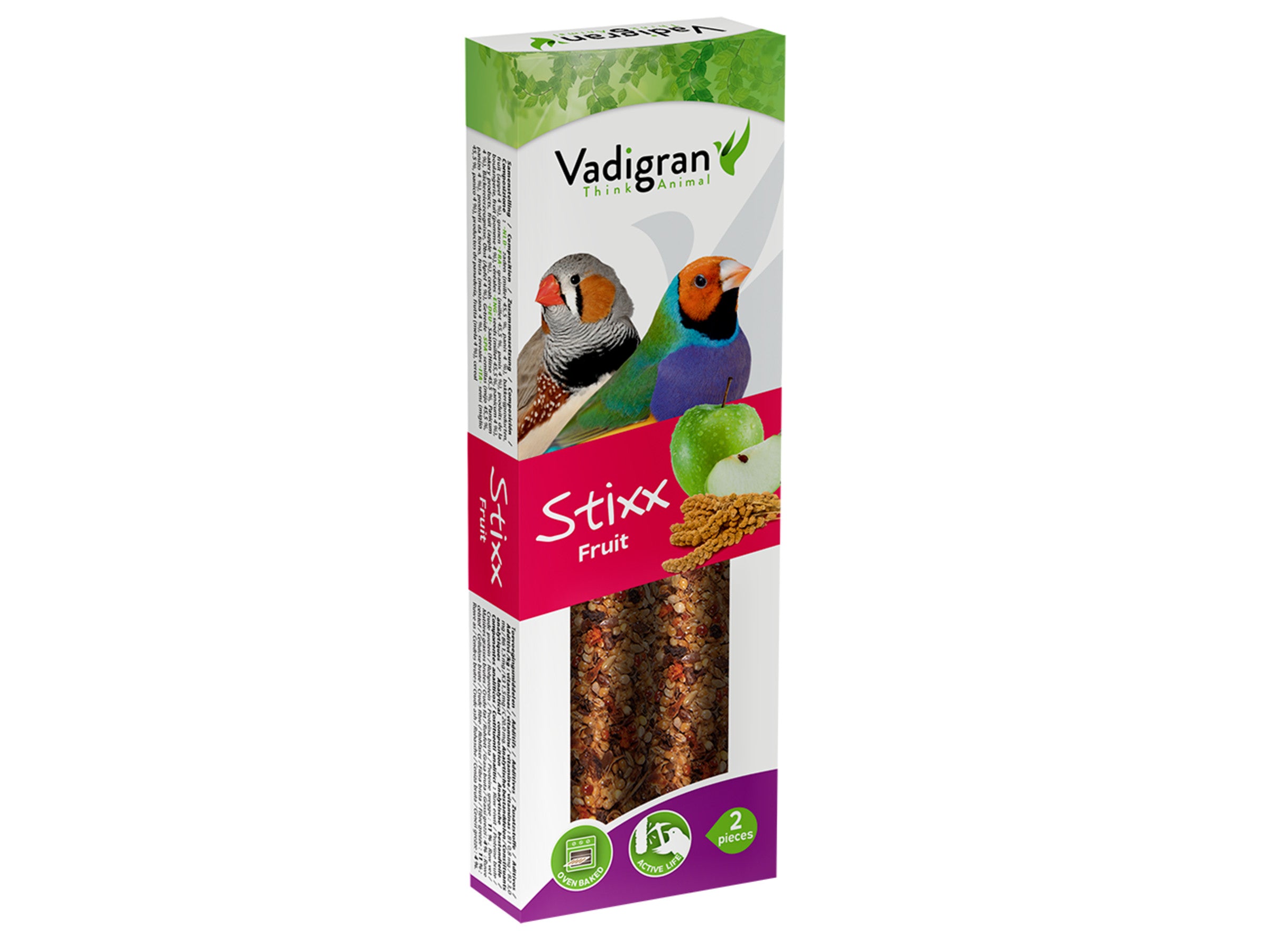 Snack stixx parkiet fruit 85gr - Pip & Pepper by Dierenspeciaalzaak Huysmans