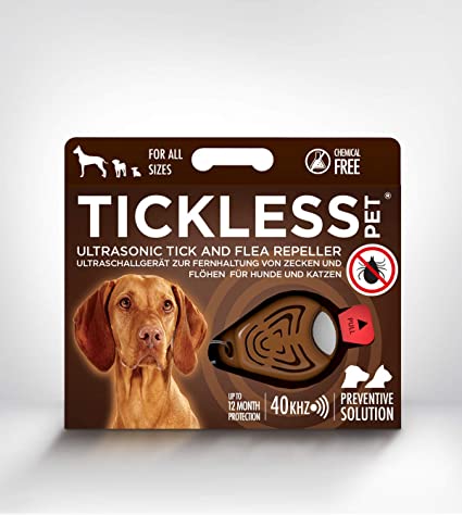 Tickless vlo en teek afweer ultrasonic bruin - Pip & Pepper by Dierenspeciaalzaak Huysmans