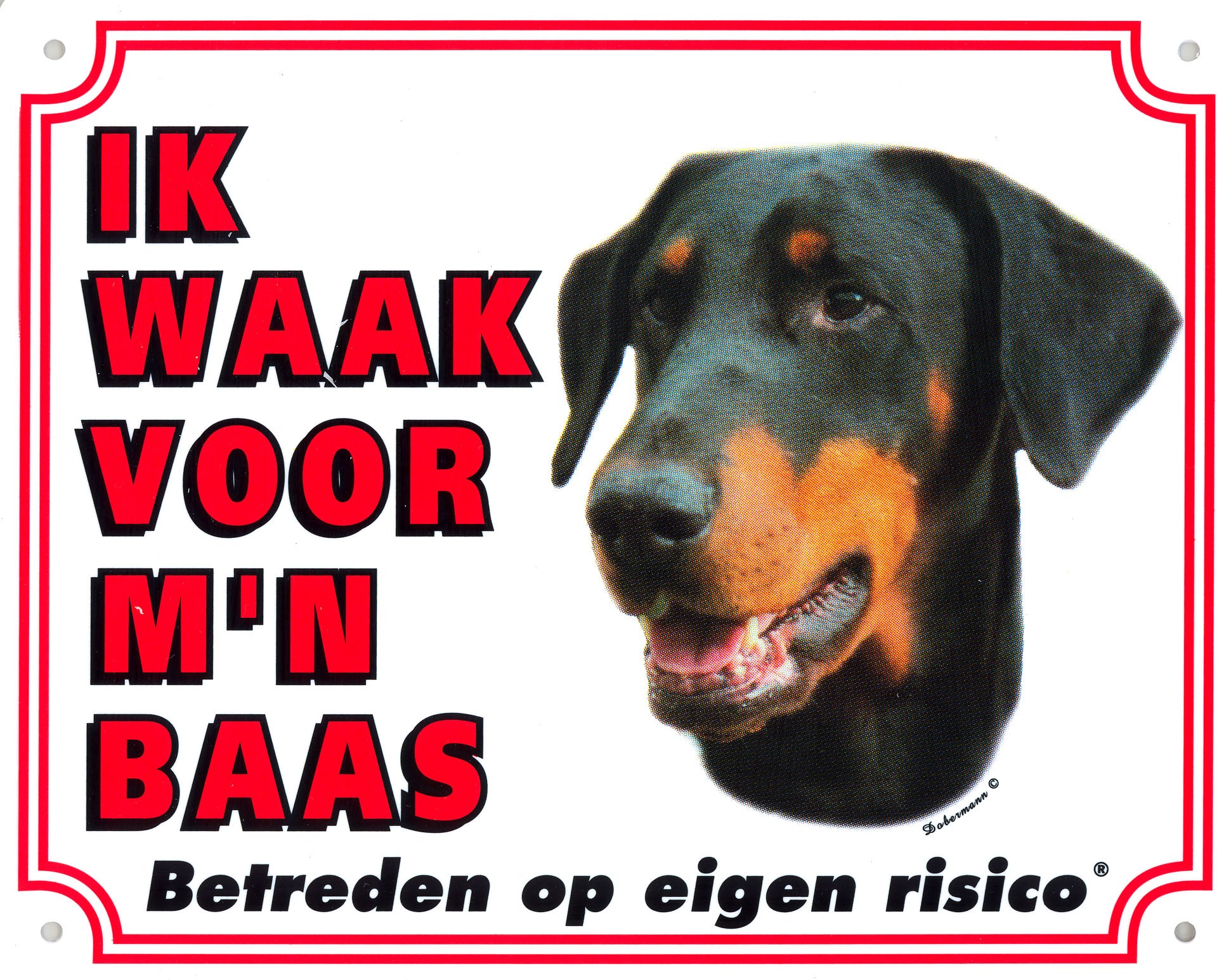 Waakbord Dobberman - Pip & Pepper by Dierenspeciaalzaak Huysmans