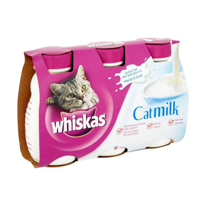 Whiskas catmilk flesje 3x 200ml - Pip & Pepper by Dierenspeciaalzaak Huysmans