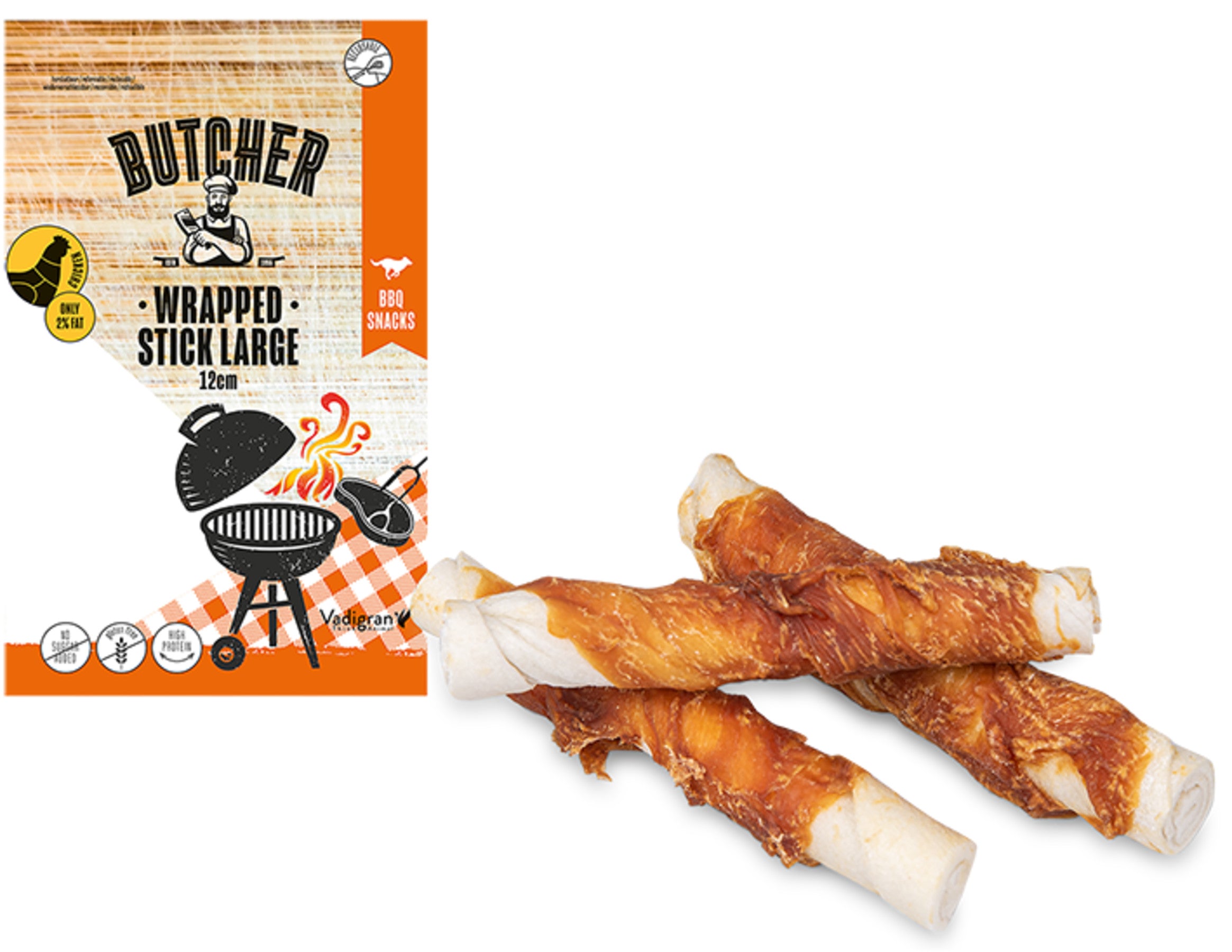 Chicken Wrapped Stick 12cm LARGE - Pip & Pepper by Dierenspeciaalzaak Huysmans